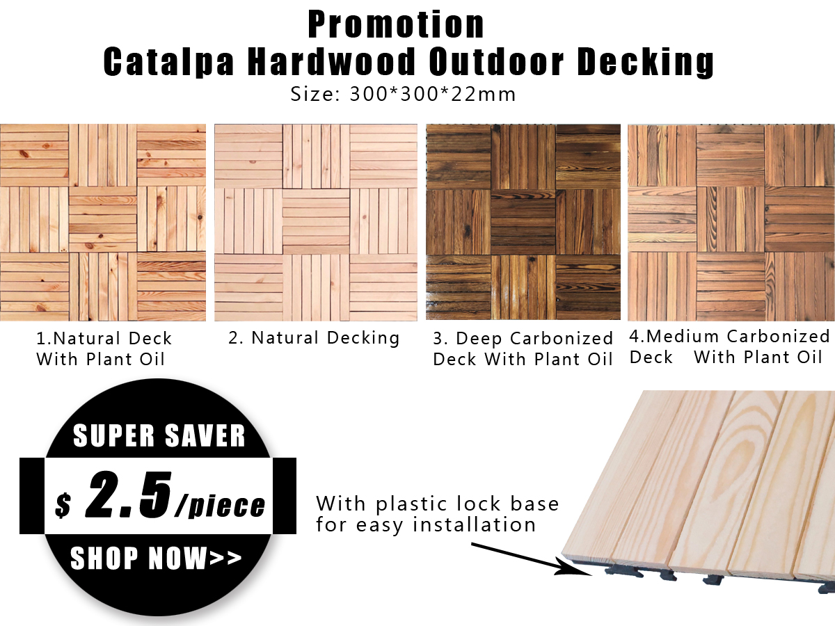 Promotion Catalpa Wood Deck Tile
