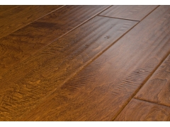 Solid Wood Flooring - Brown Handscraped Maple Old West Style Solid Wood