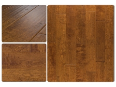 Solid Wood Flooring - Brown Handscraped Maple Old West Style Solid Wood