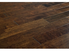 Solid Wood Flooring - Handscraped Chocolate Color Maple Hardwood Flooring