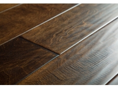 Solid Wood Flooring - Handscraped Chocolate Color Maple Hardwood Flooring