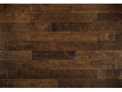 Solid Wood Flooring - Handscraped Chocolate Color Maple Hardwood Flooring