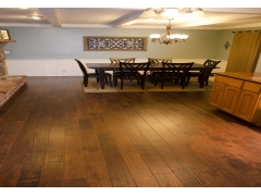 Solid Wood Flooring - Handscraped Chocolate Color Maple Hardwood Flooring