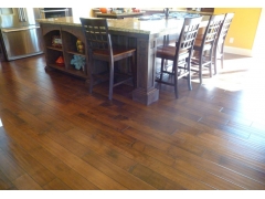 Multilayer Wood Flooring - Distressed Handscraped Brown Maple Wooden Flooring