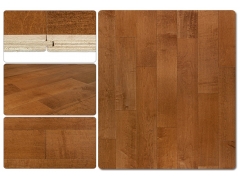 Multilayer Wood Flooring - Glossy Surface Brown Color Maple Wooden Flooring