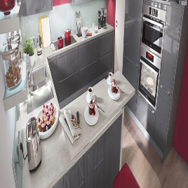 Wooden Cabinet - Dark Grey Easy Installation Multifunction Design Kitchen Cabinet