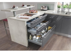 Wooden Cabinet - Dark Grey Easy Installation Multifunction Design Kitchen Cabinet