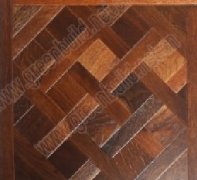 Linear Parquet - SMP005 Brown Chemical Painted Oak Art Parquet Flooring Solid Wood Flooring