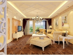 Linear Parquet - SMP007 Natural Color Teak Art Parquet Flooring Solid Wood Flooring