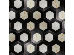 Linear Parquet - SMY021 Natural Color Hexagon Black Wenge Jade Wood Art Parquet Flooring Solid Wood Flooring